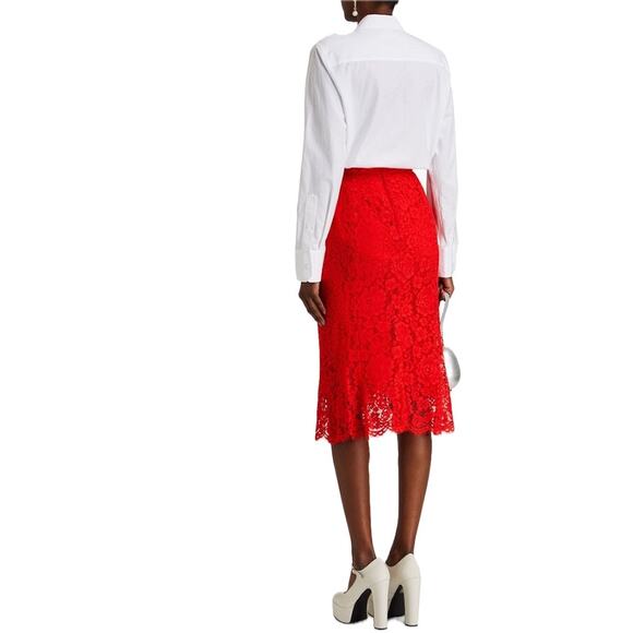 NWT Dolce & Gabbana Red corded Lace Midi Skirt IT 38 US XS - Picture 5 of 8